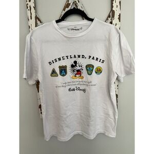 Disneyland Paris T Shirt Logo 2‎ Parks Icon White Size Large